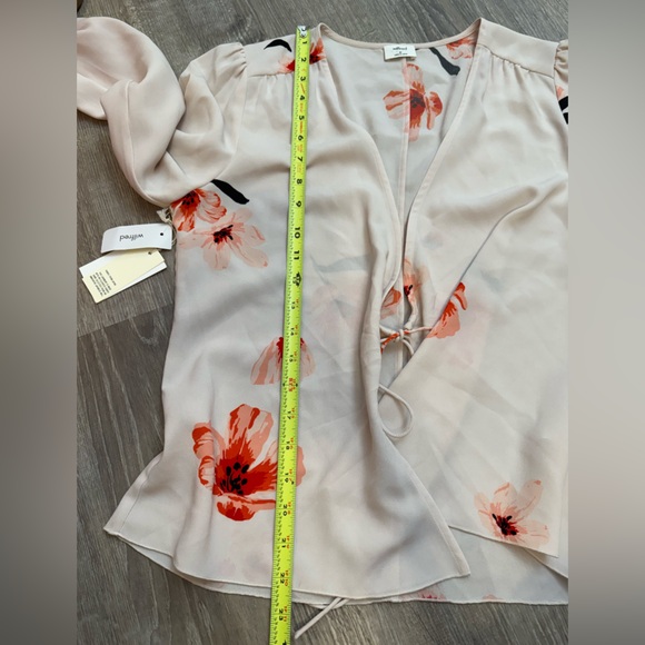 NEW Aritzia Wilfred Tia Front Tie Floral Print Blouse Medium NWT - Picture 8 of 12